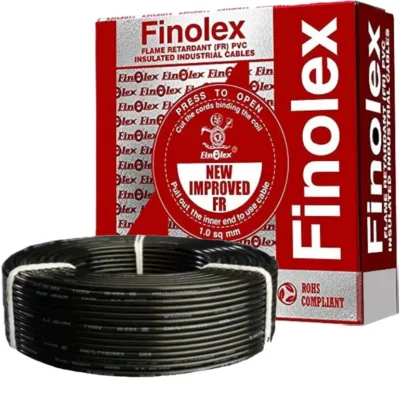 1 Finolex 1 SQ. MM 90 Meter FR PVC Silver Insulated Wire Black - Image 1