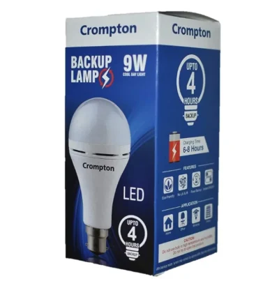 Crompton LED 9W  Emergency Cool Day Light LED Bulb with 4 hr Backup (White, 9-Watts) DFINV4CDL B22 - Image 1