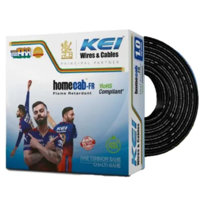 KEI 6.00 Sq. mm 90 Meter Homecab FR PVC Insulated Wire Black