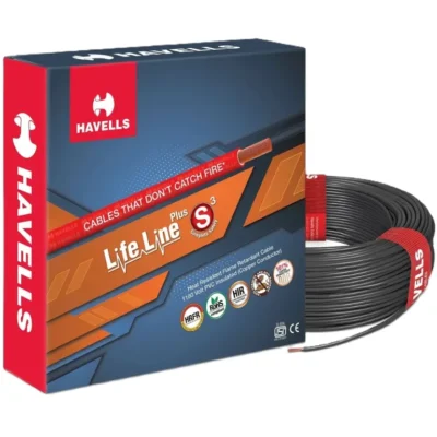 Havells 1.0 Sq. mm 90 Meters Lifeline cables Black
