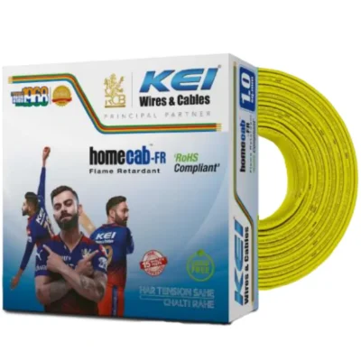 KEI 6.00 Sq. mm 90 Meter Homecab FR PVC Insulated Wire Yellow
