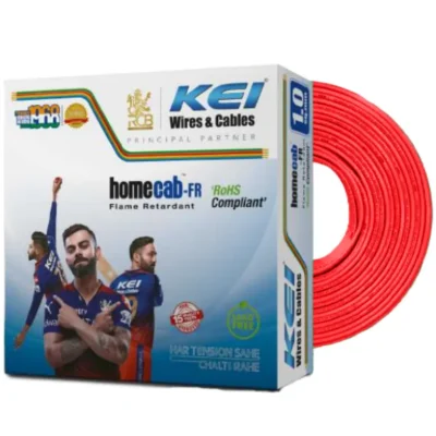 KEI 4.00 Sq. mm 90 Meter Homecab FR PVC Insulated Wire Red